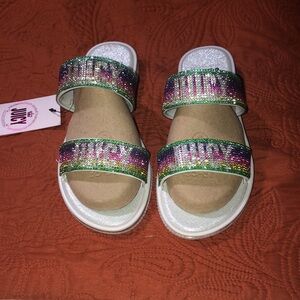 NEW BLINGED OUT JUICY COUTURE Slides sz 6M NWT